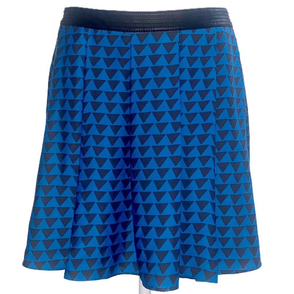 Armani Exchange Geometric Blue A-Line Skirt